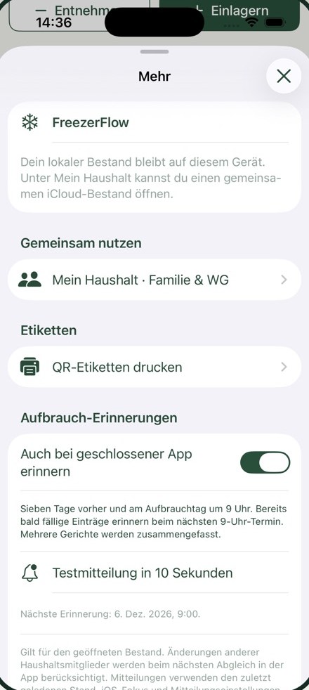 Erinnerungen an Aufbrauchdaten